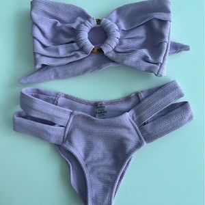 Montce Swim Tori Ties Bandeau Top and Euro Bikini Bottom